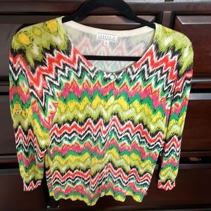 Multi-Colored Chevron Cardigan XL
